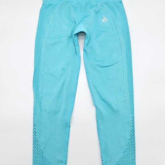 Ryderwear Seamless Staples Leggings - Aqua Marl, Size Small - Picture 2 of 13